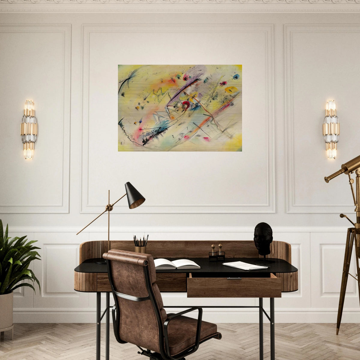 BRIGHT PICTURE 1913 - Wassily Kandinsky Brushed Aluminum Print - 70x100 cm / 28x40 inches | Wassily Kandinsky Aluminum Print | Wassily Kandinsky Prints