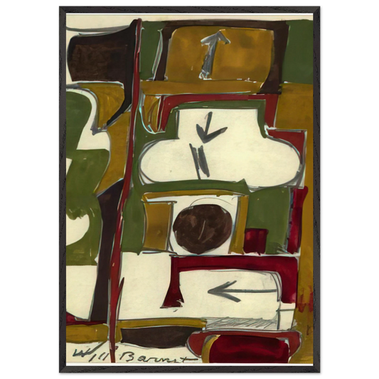 Untitled - 1956 N4 - Will Barnet 70x100 cm / 28x40 inches Framed Art Print – Black Wooden Frame