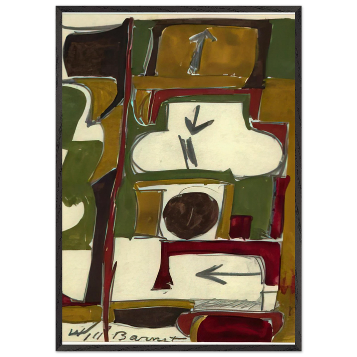 Untitled - 1956 N4 - Will Barnet 70x100 cm / 28x40 inches Framed Art Print – Black Wooden Frame