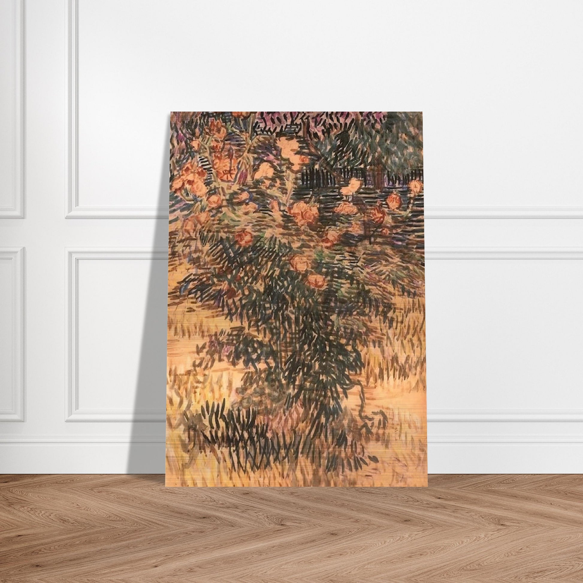 Oleanders, the Hospital Garden at Saint-Remy - Vincent van Gogh Brushed Aluminum Print - 70x100 cm / 28x40 inches | Vincent van Gogh Aluminum Print | Vincent van Gogh Prints