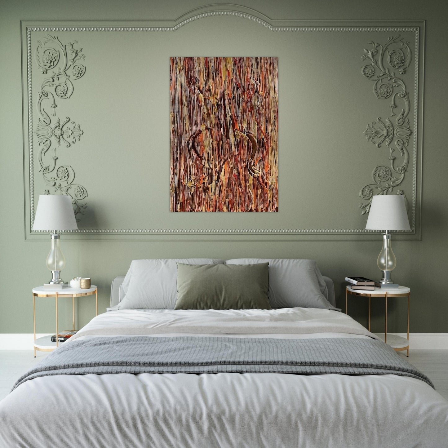 Gold and Red - 1990 - Arman Brushed Aluminum Print - 70x100 cm / 28x40 inches | Arman Aluminum Print | Arman Prints