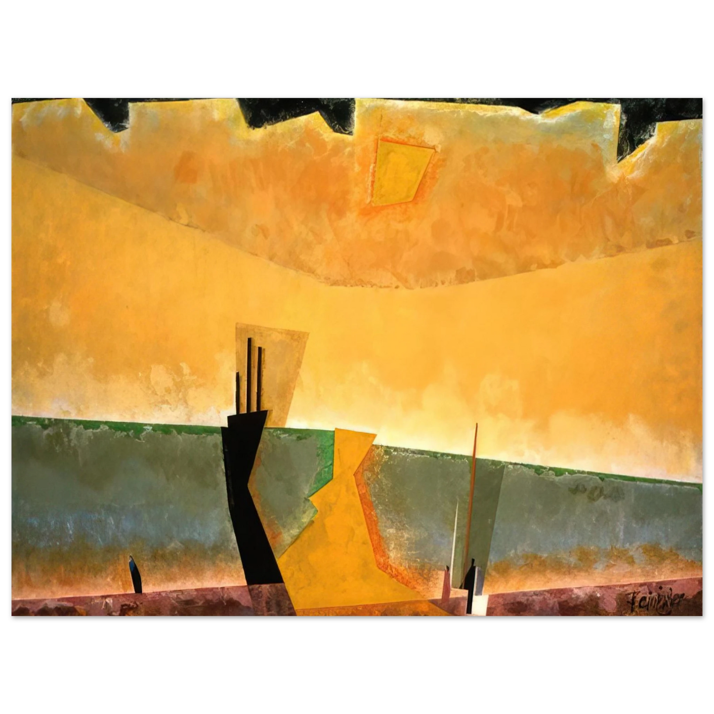 Lyonel Feininger - STORM BREWING 1939  75x100 cm / 30x40inches Fine Art Poster