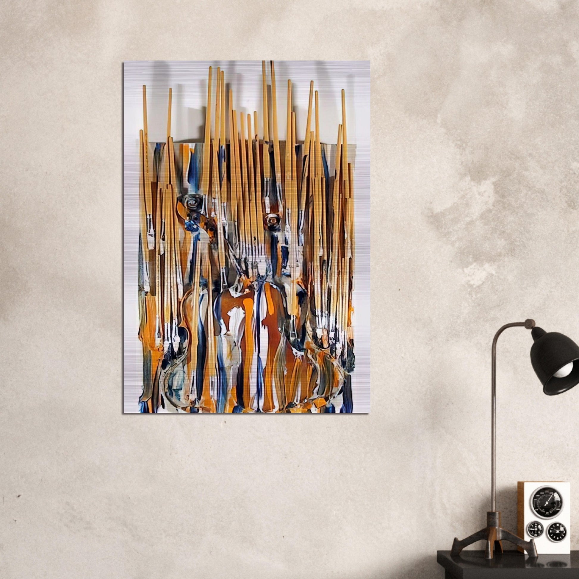 Paintbrushes  Violin - II - 1980 - Arman Brushed Aluminum Print - 70x100 cm / 28x40 inches | Arman Aluminum Print | Arman Prints