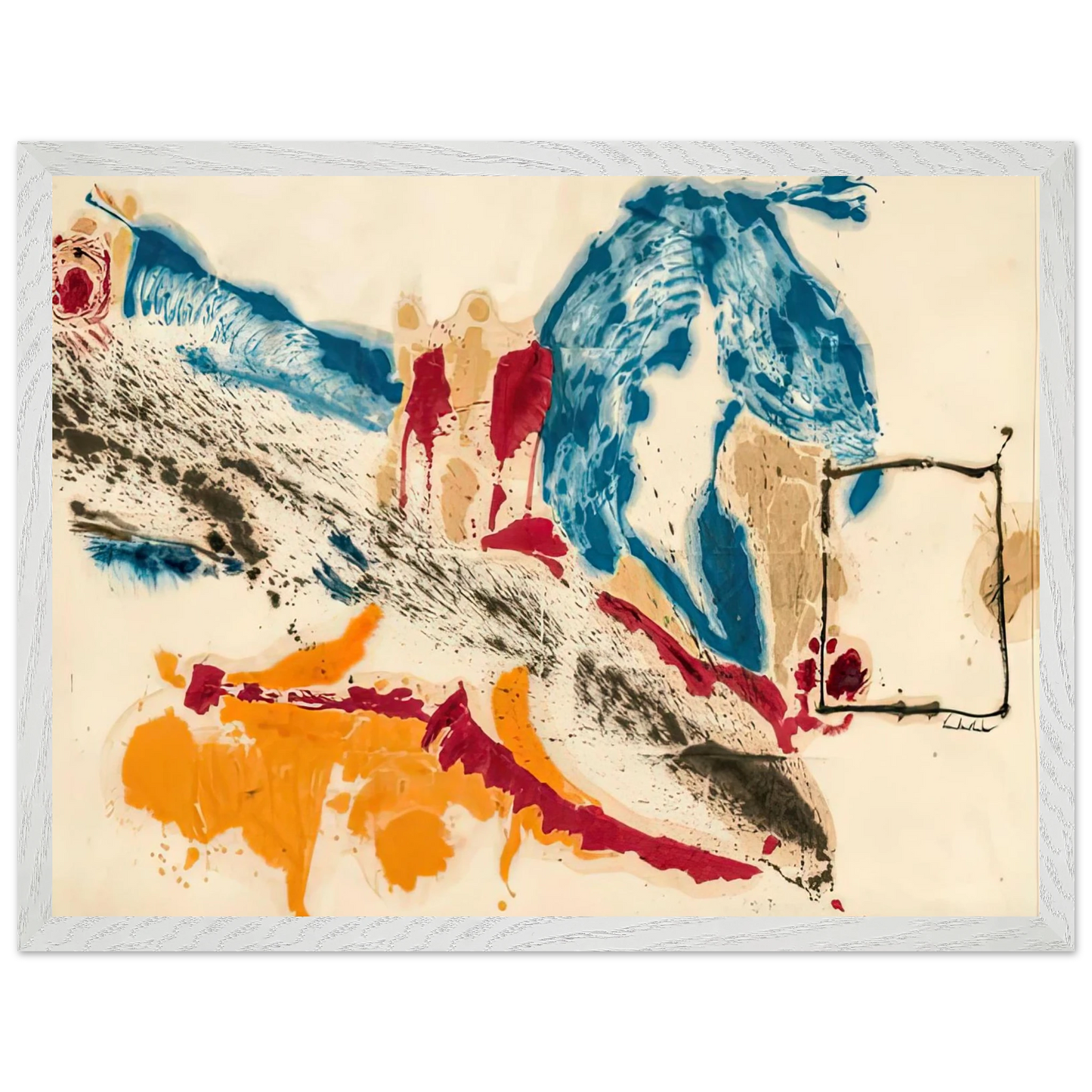 Helen Frankenthaler - Alassio, 1960- Wall Art - 30x40 cm / 12x16 inches - Premium Wooden Framed Poster With Fine Art Paper-canvas - Wood frame