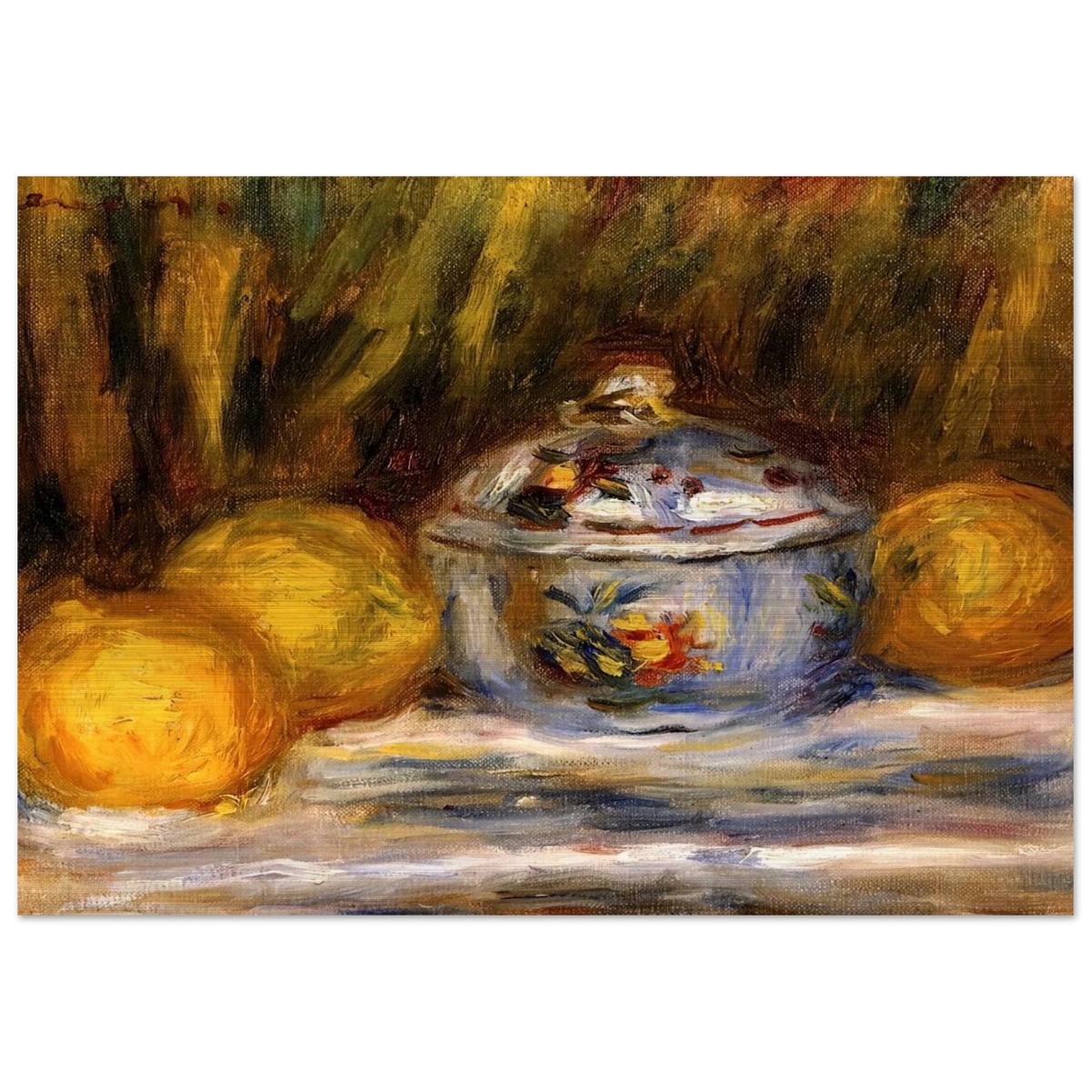 Sugar Bowl and Lemons - Pierre-Auguste Renoir Brushed Aluminum Print - 70x100 cm / 28x40 inches | Pierre-Auguste Renoir Aluminum Print | Pierre-Auguste Renoir Prints