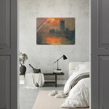 Houses of Parliament, Sunset - claude monet Acrylic Print - 70x100 cm / 28x40″ inches | claude monet Wall Art | claude monet Prints