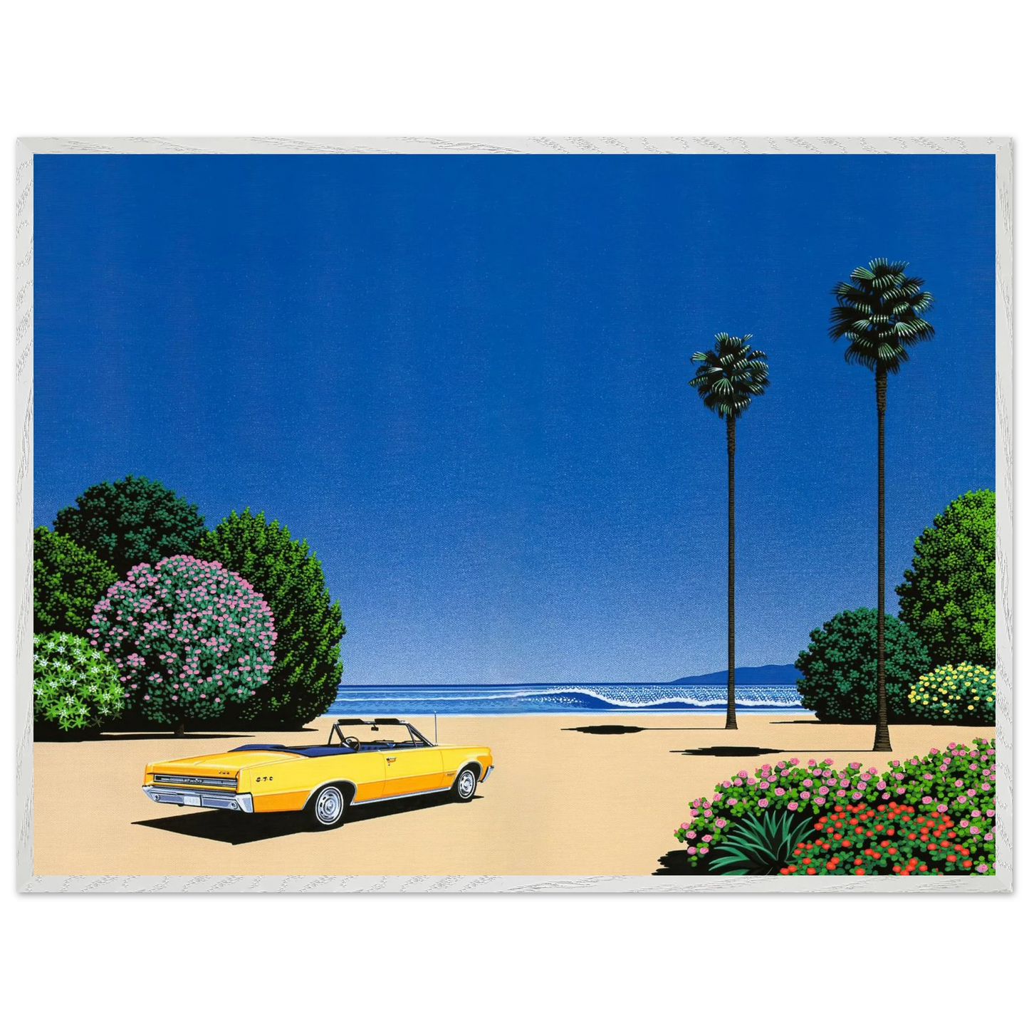 Hiroshi Nagai - Sweet Breeze Alt Coastline at LoverÃƒÂ¢Ã¢â€šÂ¬Ã¢â€žÂ¢s Point Wall Art - 21x29.7 cm / 8x12" - Premium Wooden Framed Poster With Fine Art Paper - White frame