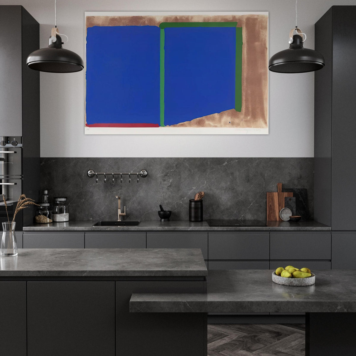 Blues, Greens - 1969 - John Hoyland Art Prints - 100x150 cm / 40x60″ inches | John Hoyland Poster | John Hoyland Prints