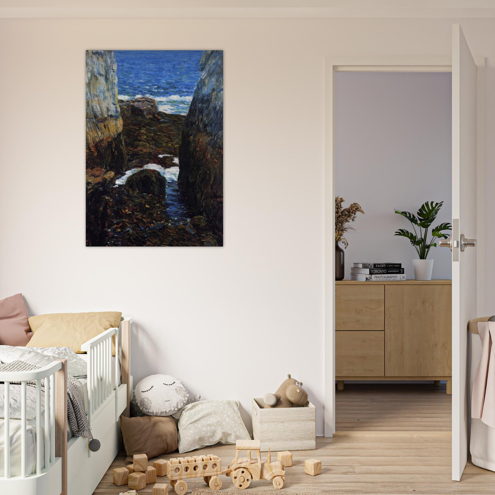 The North Gorge, Appledore, Isles of Shoals - Childe Hassam Brushed Aluminum Print - 70x100 cm / 28x40 inches | Childe Hassam Aluminum Print | Childe Hassam Prints