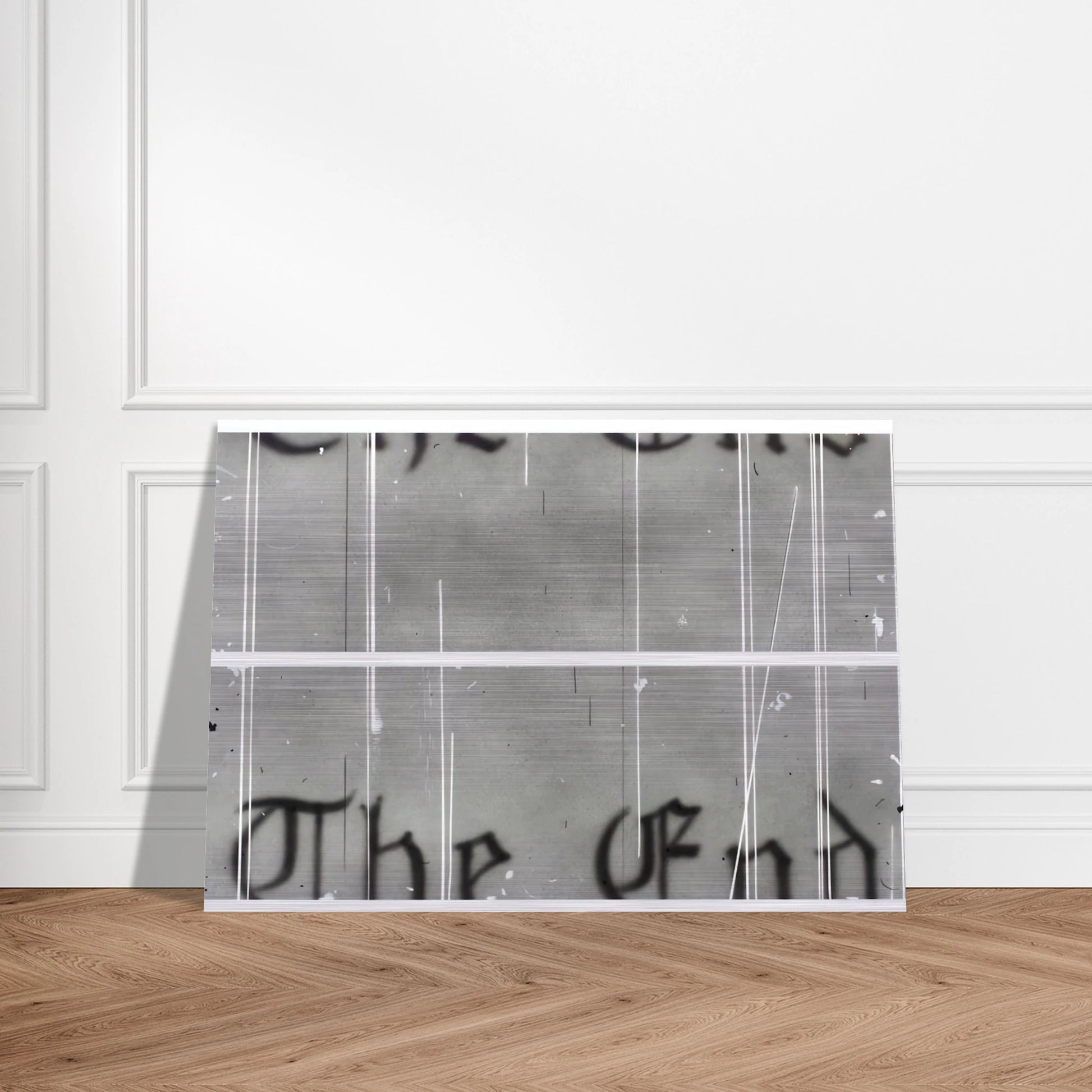 THE END 1 1993 - Edward Ruscha Brushed Aluminum Print - 70x100 cm / 28x40 inches | Edward Ruscha Aluminum Print | Edward Ruscha Prints