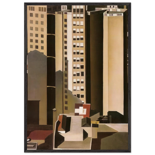 Skyscrapers - 1922 - Charles Sheeler 70x100 cm / 28x40 inches Framed Art Print – Black Wooden Frame