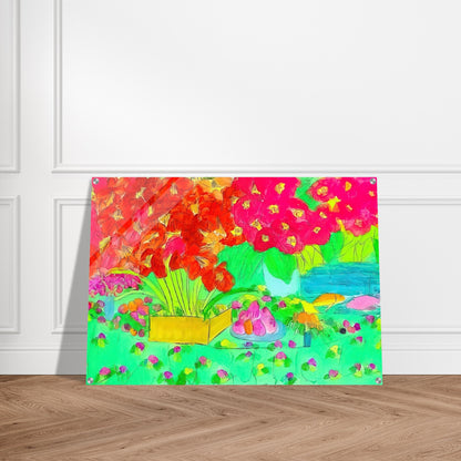 Rose Garden - 1990 - Walasse Ting Acrylic Print - 70x100 cm / 28x40″ inches