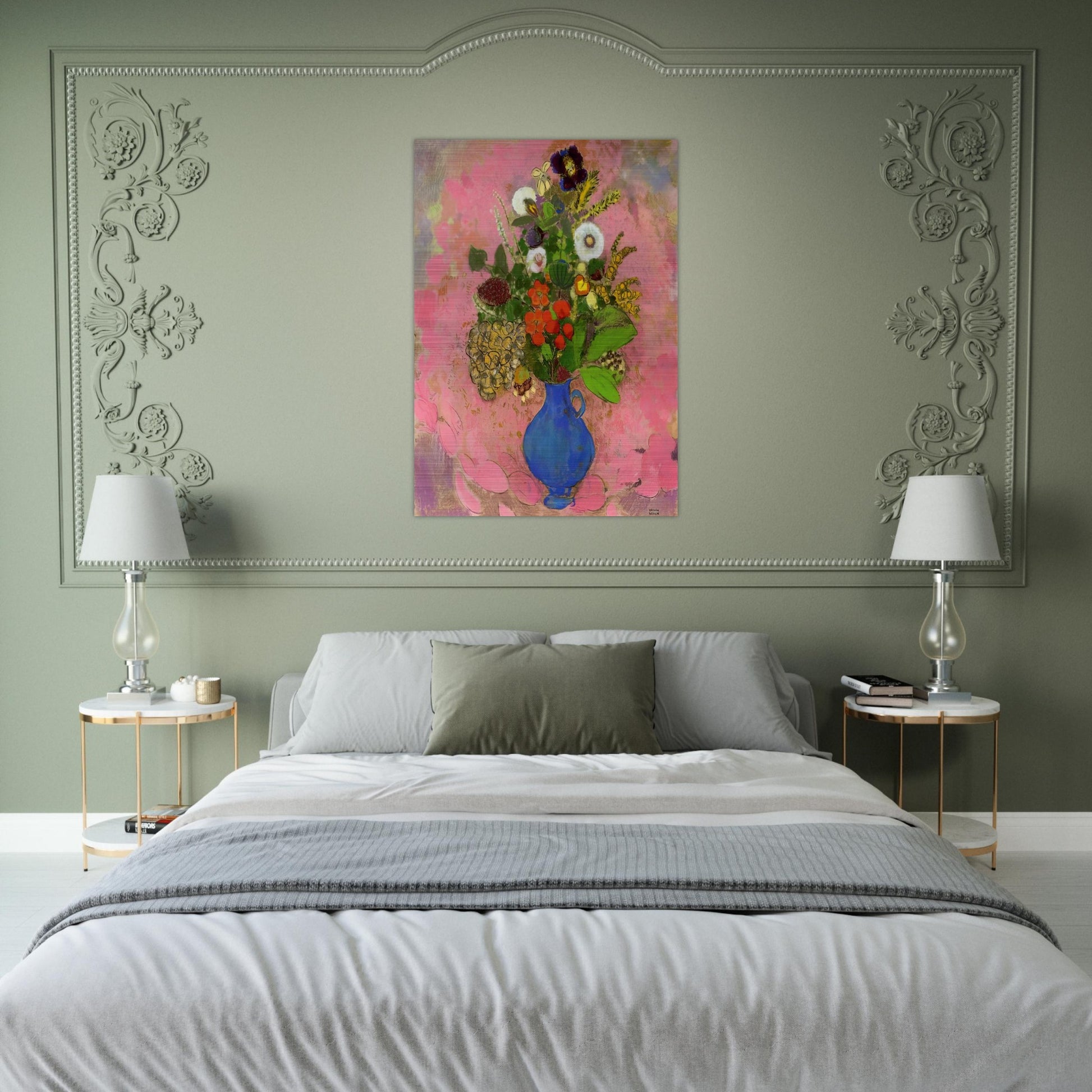 FLOWERS 1905 - Odilon Redon Brushed Aluminum Print - 70x100 cm / 28x40 inches | Odilon Redon Aluminum Print | Odilon Redon Prints