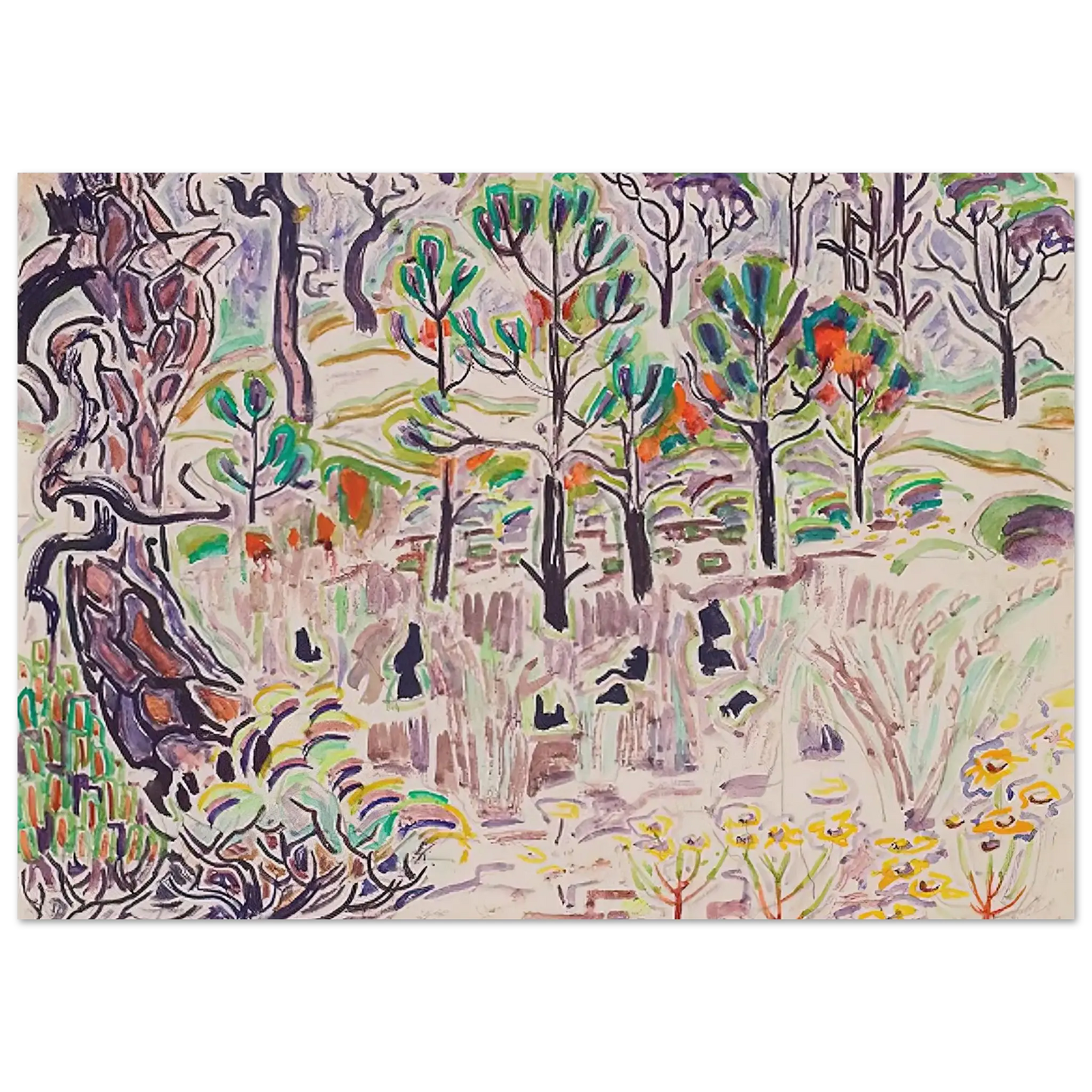 Walter Inglis Anderson - Walter Anderson Wall art - 45x60 cm / 18x24 Inches - Premium Wooden Framed Poster With Fine Art Paper - Black frame