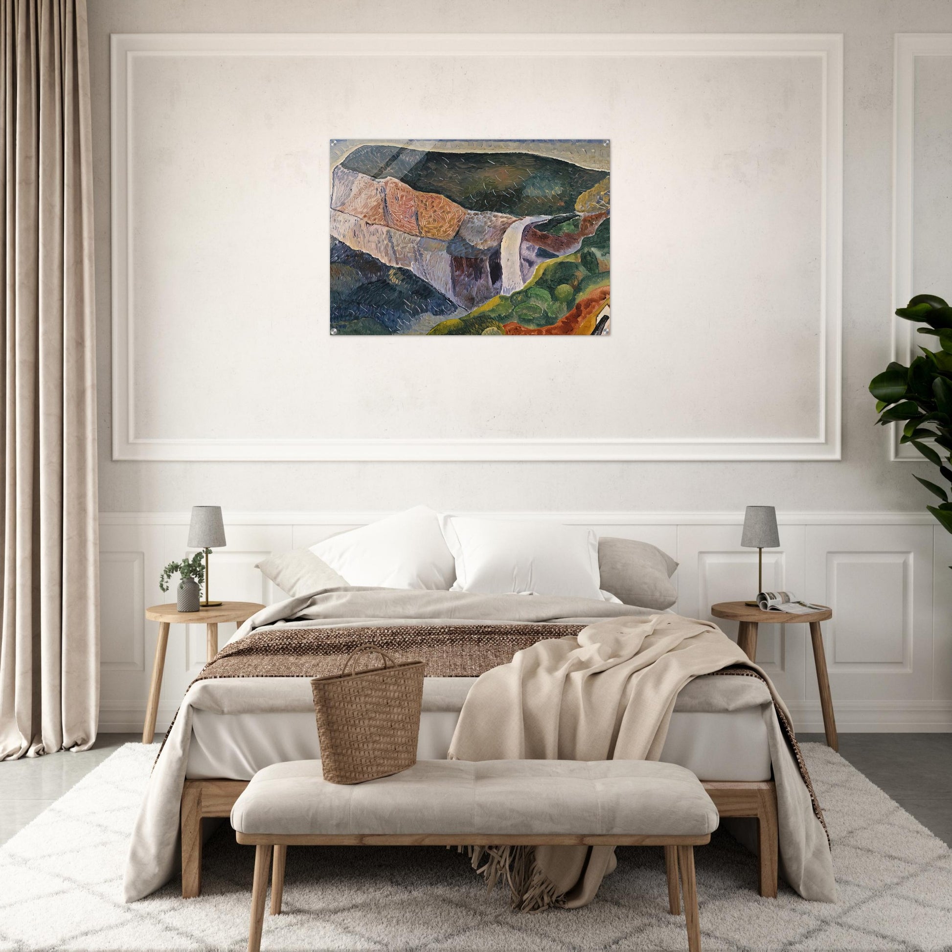 Govett's Leap - 1933 - Grace Cossington Smith Acrylic Print - 70x100 cm / 28x40″ inches | Grace Cossington Smith Wall Art | Grace Cossington Smith Prints