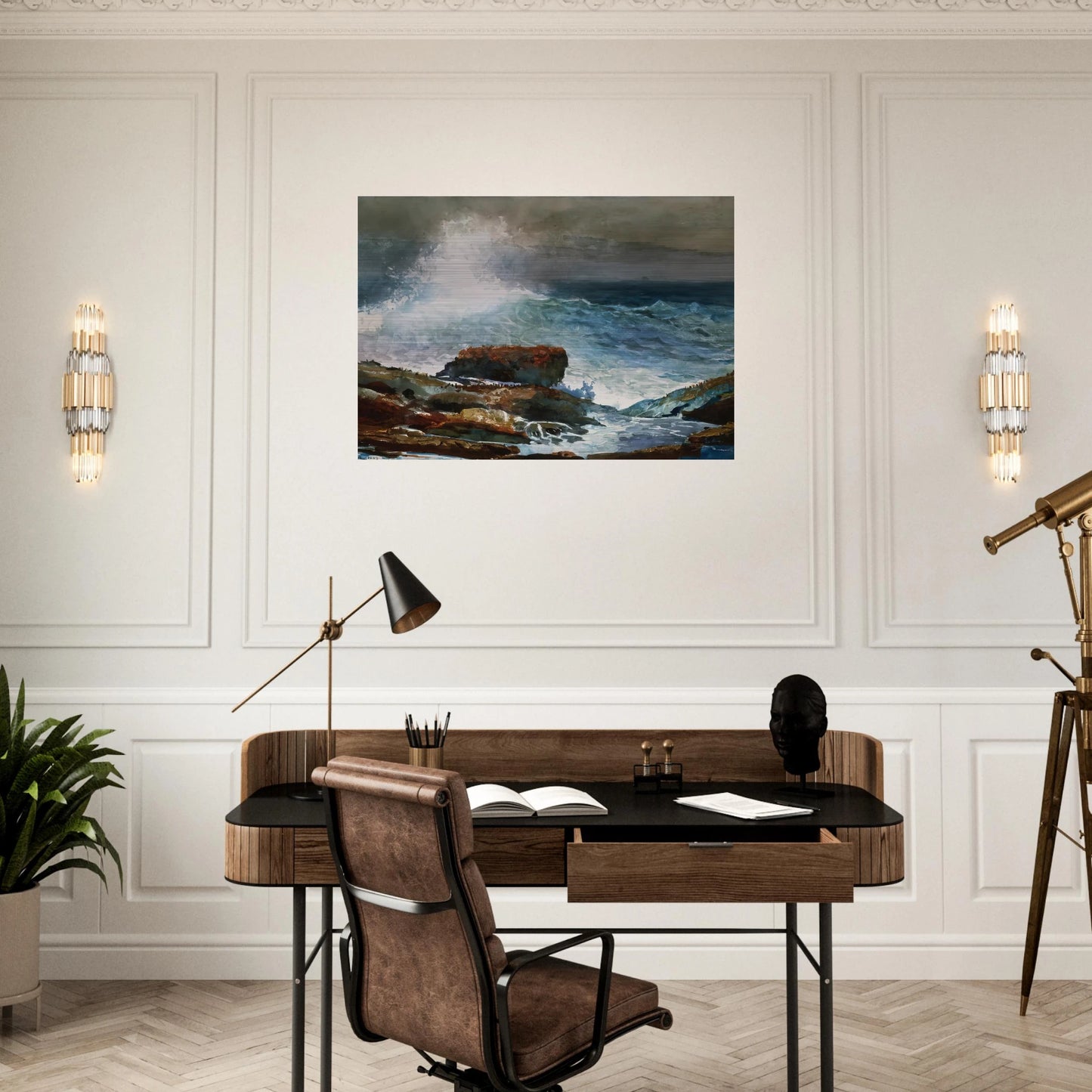 INCOMING TIDE SCARBORO MAINE - Winslow Homer Brushed Aluminum Print - 70x100 cm / 28x40 inches | Winslow Homer Aluminum Print | Winslow Homer Prints