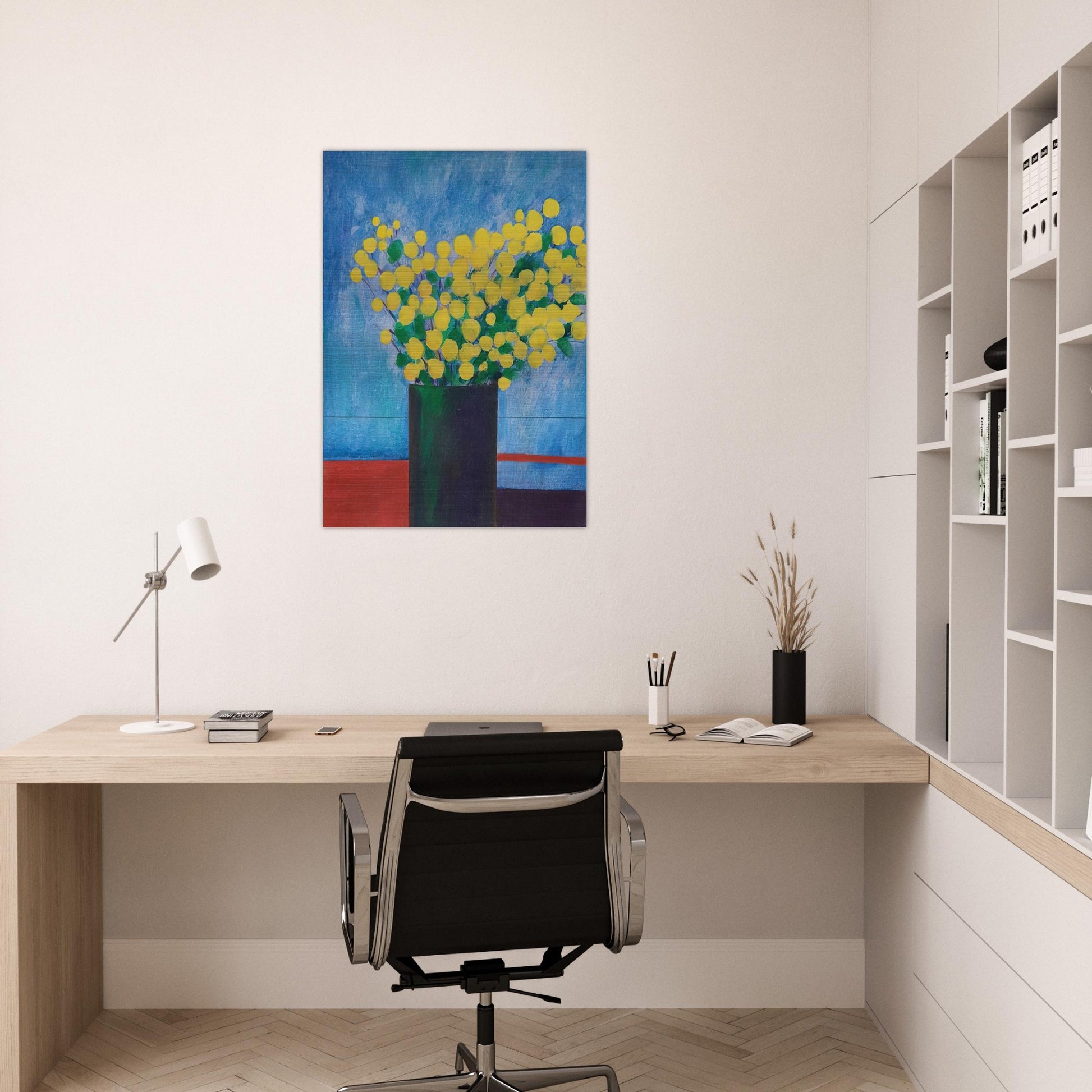 Vase With Flowers - 1968 - Aldemir Martins Brushed Aluminum Print - 70x100 cm / 28x40 inches | Aldemir Martins Aluminum Print | Aldemir Martins Prints