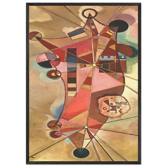 FIXED POINTS - Wassily Kandinsky 70x100 cm / 28x40 inches Framed Art Print – Black Wooden Frame