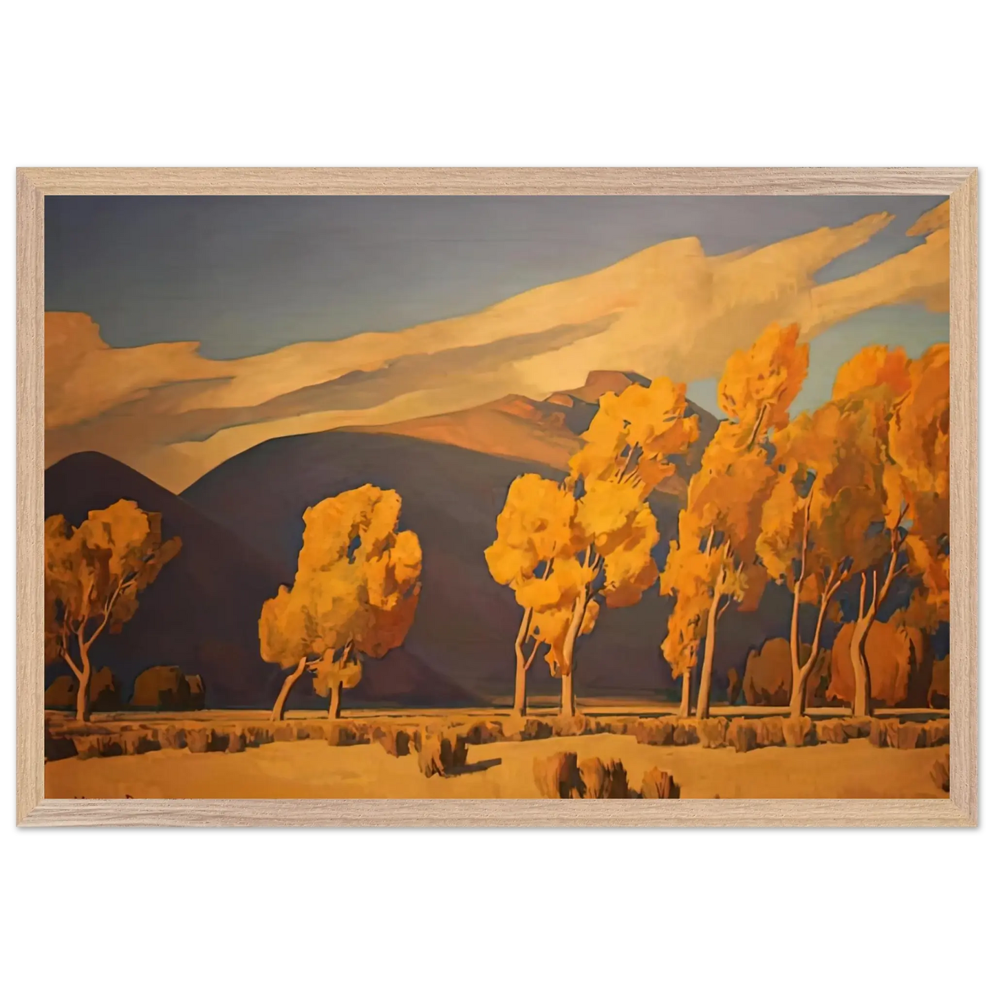 Maynard Dixon - NOVEMBER IN NEVADA 1935 Wall art - 70x100 cm / 28x40 Inches - Premium Wooden Framed Poster With Fine Art Paper - White frame