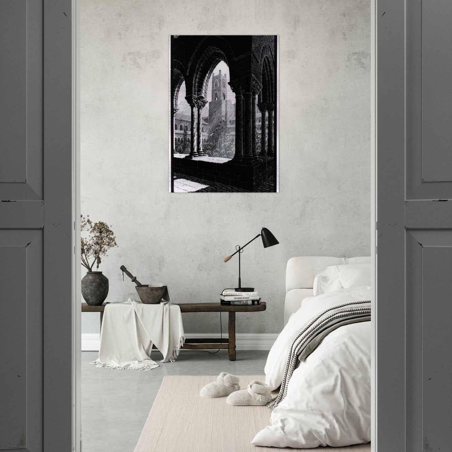 CLOISTER OF MONREALE SICILY - MC Escher Brushed Aluminum Print - 70x100 cm / 28x40 inches | MC Escher Aluminum Print | MC Escher Prints