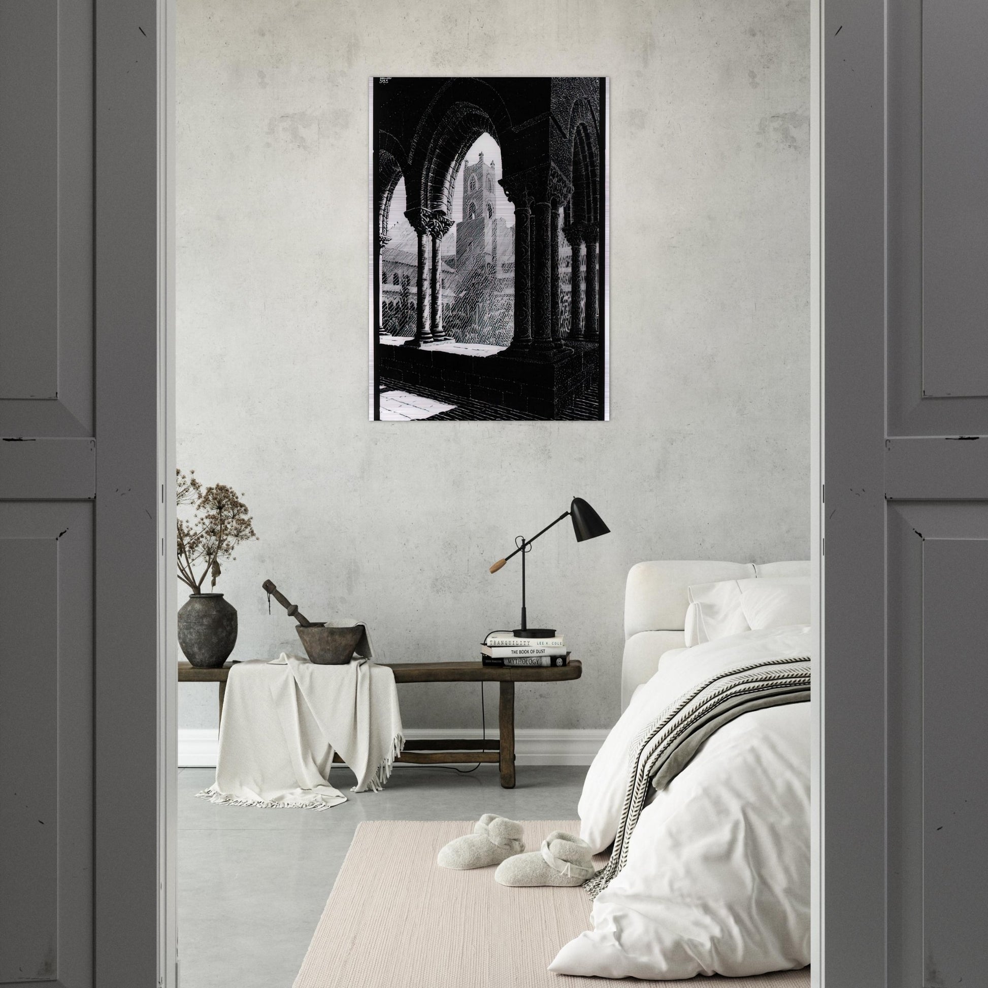 CLOISTER OF MONREALE SICILY - MC Escher Brushed Aluminum Print - 70x100 cm / 28x40 inches | MC Escher Aluminum Print | MC Escher Prints