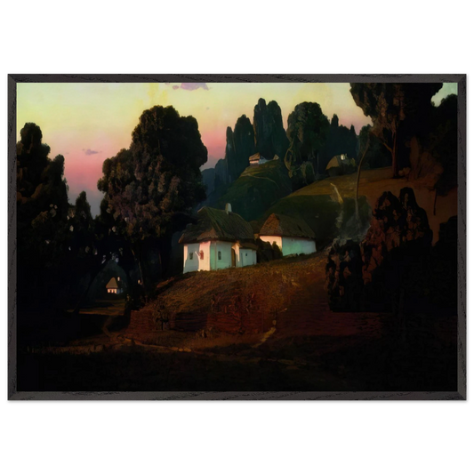 Evening in Ukraine - Arkhyp Kuindzhi 70x100 cm / 28x40 inches Framed Art Print – Black Wooden Frame