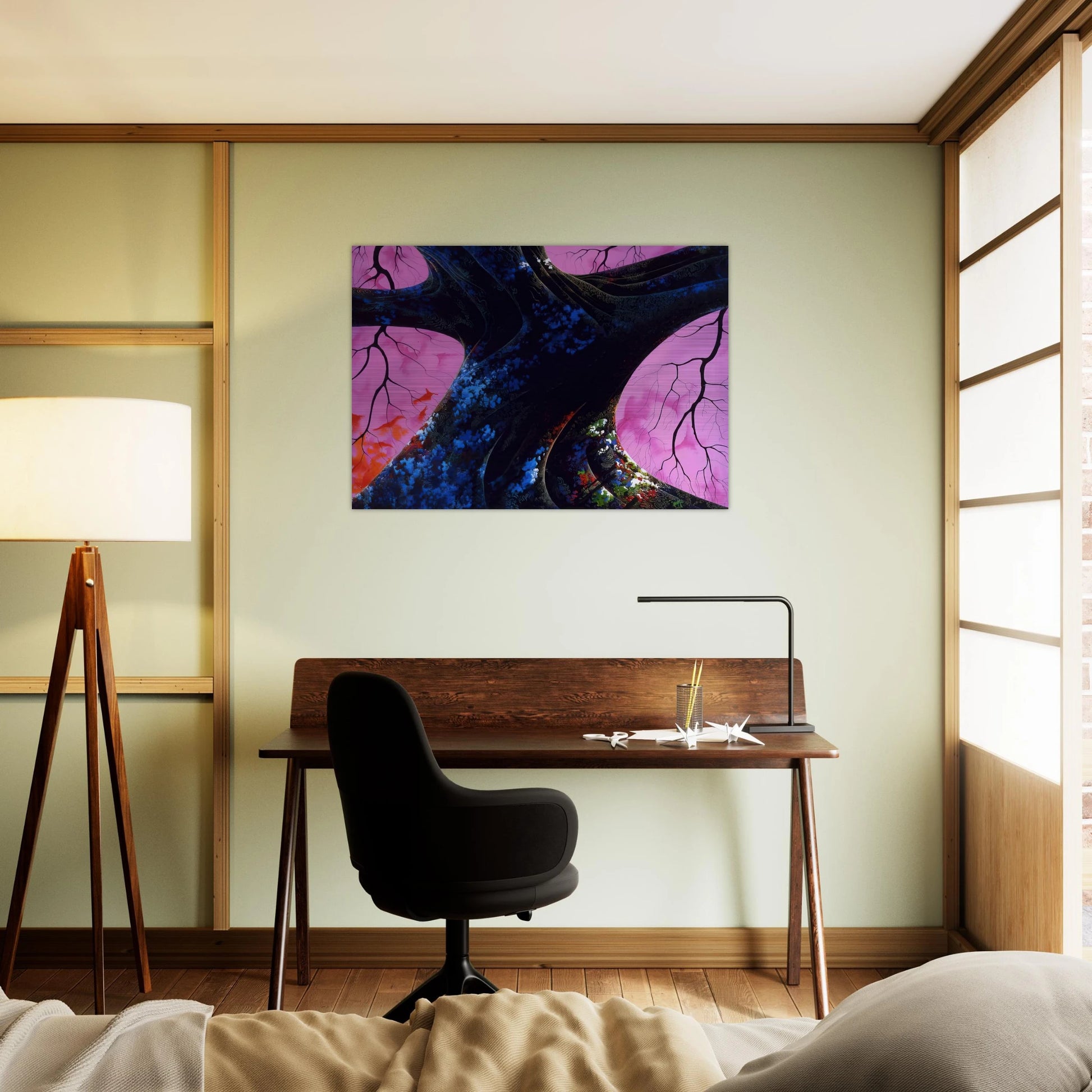 Giant Oak - Eyvind Earle Brushed Aluminum Print - 70x100 cm / 28x40 inches | Eyvind Earle Aluminum Print | Eyvind Earle Prints