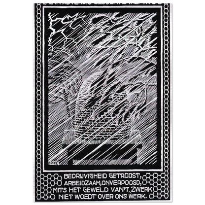 EMBLEMATA BEEHIVE - MC Escher Brushed Aluminum Print - 70x100 cm / 28x40 inches | MC Escher Aluminum Print | MC Escher Prints