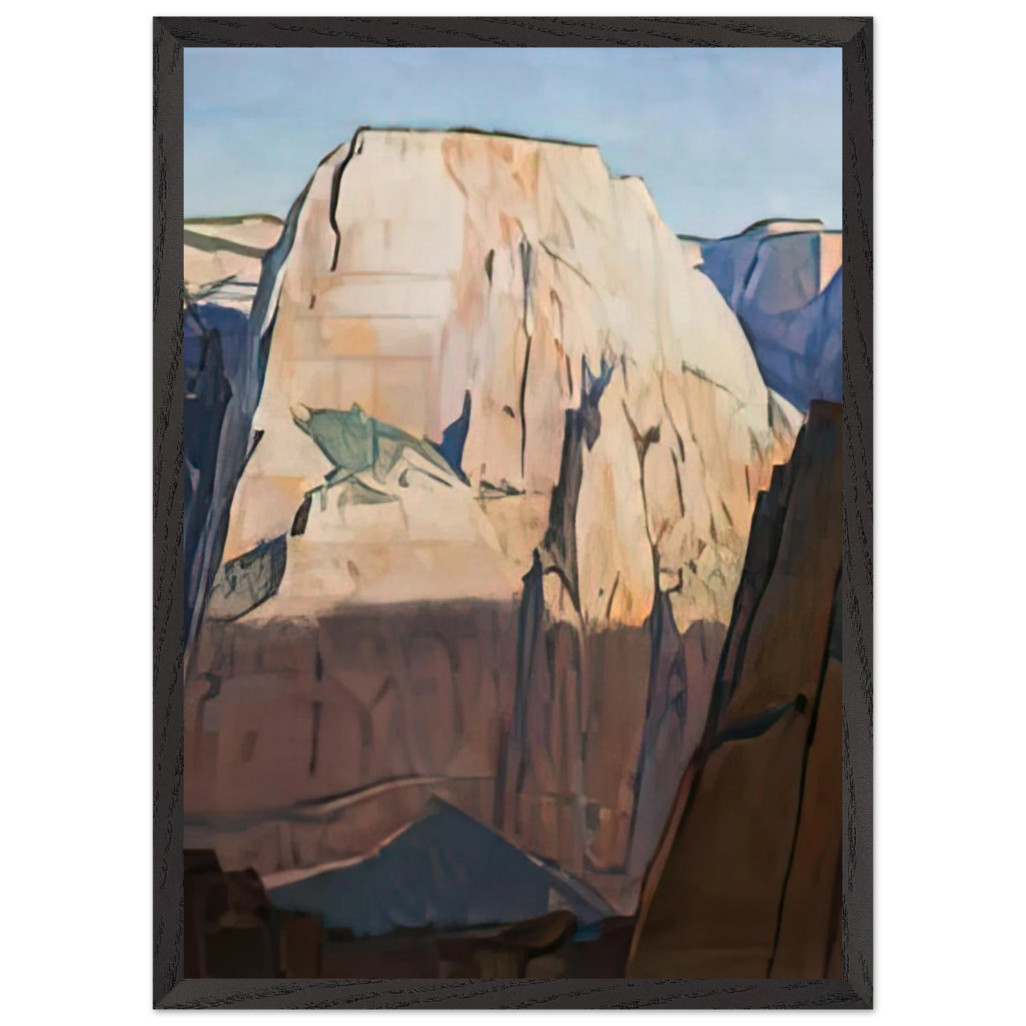 Maynard Dixon - GREAT WHITE THRONE ZION CANYON UTAH 1933 Wall art - 15x20 cm / 6x8 inches - Premium Wooden Framed Poster With Fine Art Paper-canvas - Wood frame
