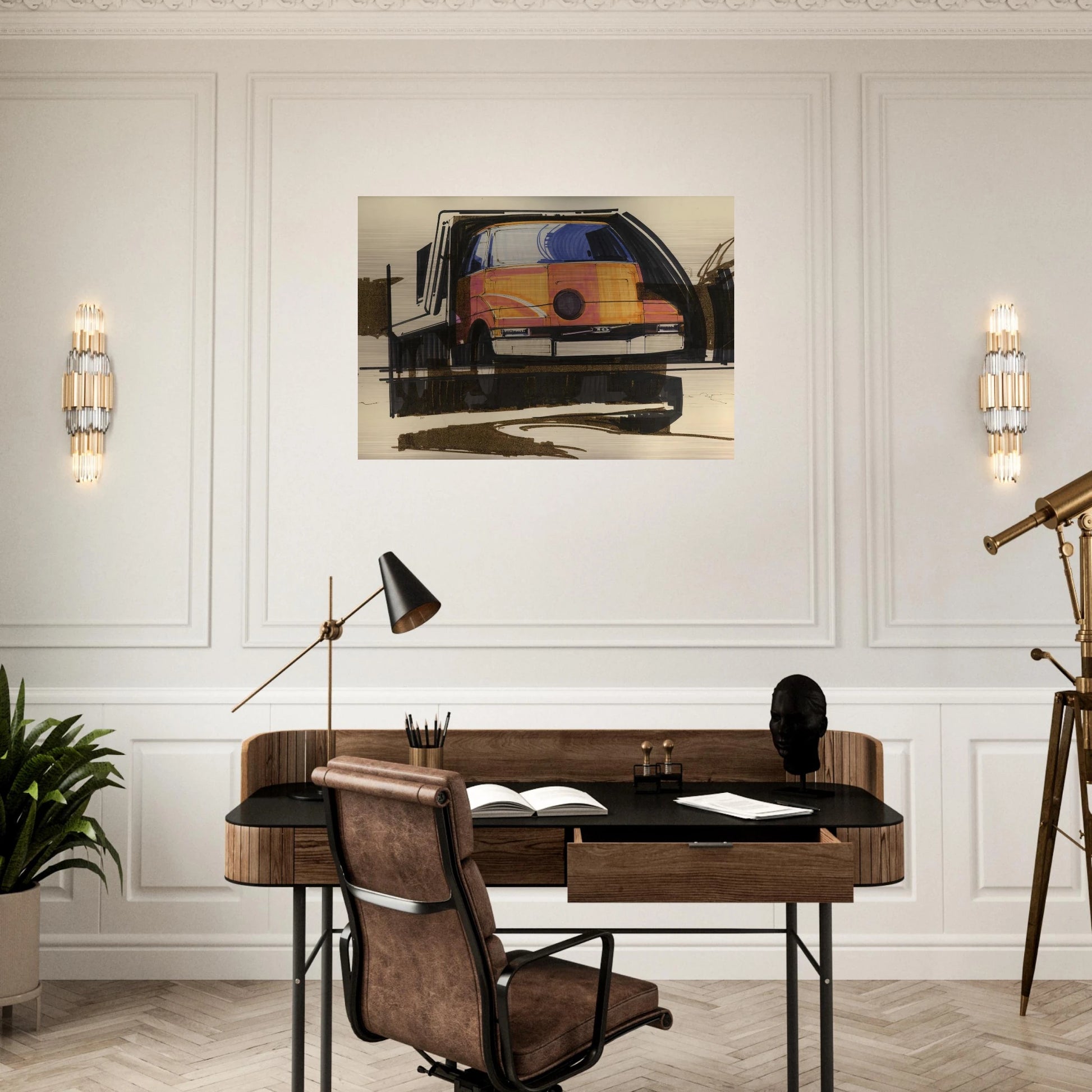 Syd Mead - Syd Mead Brushed Aluminum Print - 70x100 cm / 28x40 inches | Syd Mead Aluminum Print | Syd Mead Prints