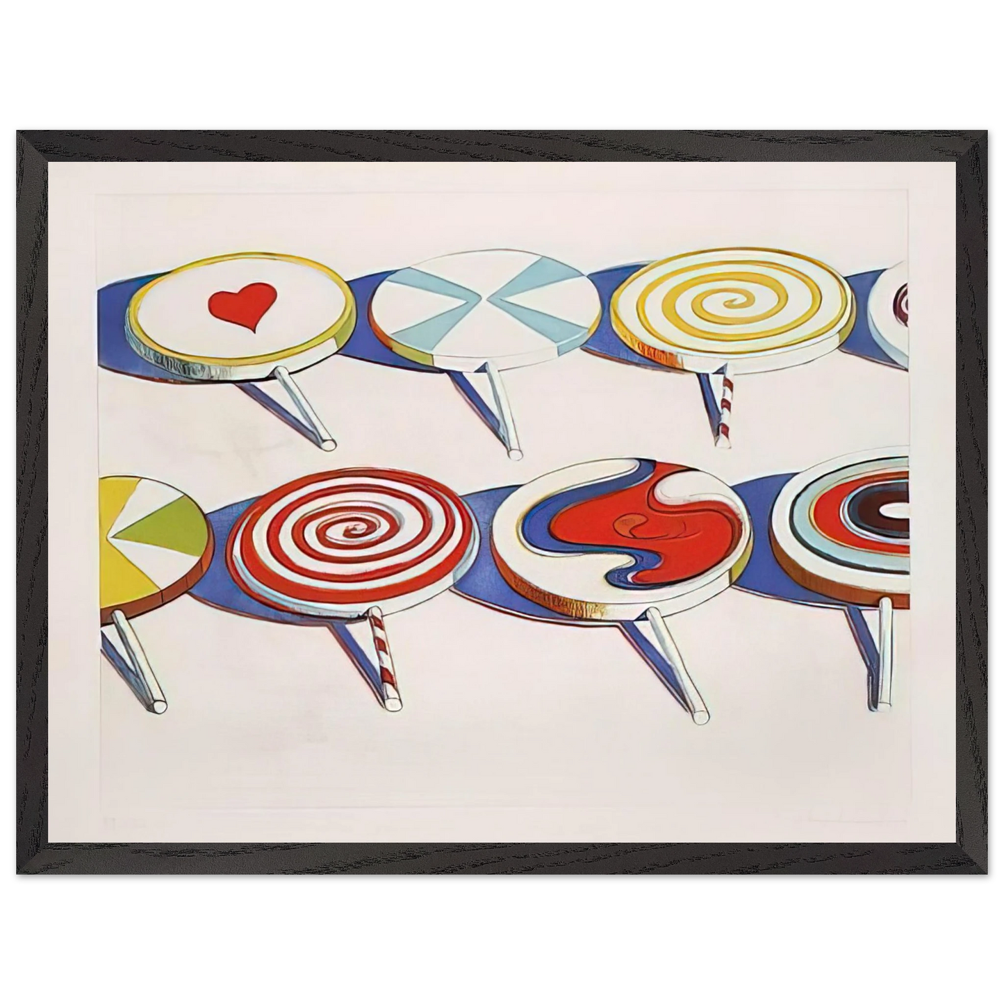 Wayne Thiebaud - Big Suckers - 1971 Wall Art - 30x40 cm / 12x16 inches - Premium Wooden Framed Poster With Fine Art Paper - Wood frame