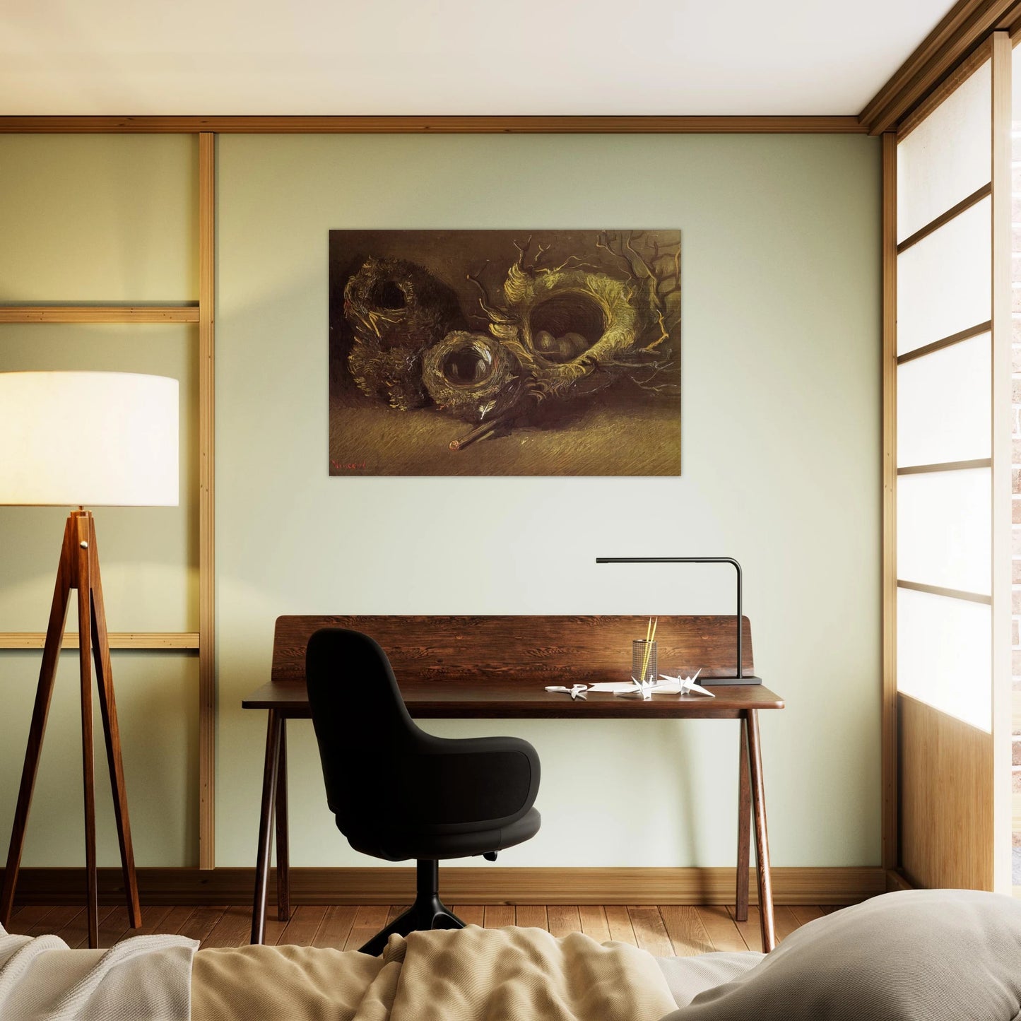 Still Life with Three Birds Nests - Vincent van Gogh Brushed Aluminum Print - 70x100 cm / 28x40 inches | Vincent van Gogh Aluminum Print | Vincent van Gogh Prints