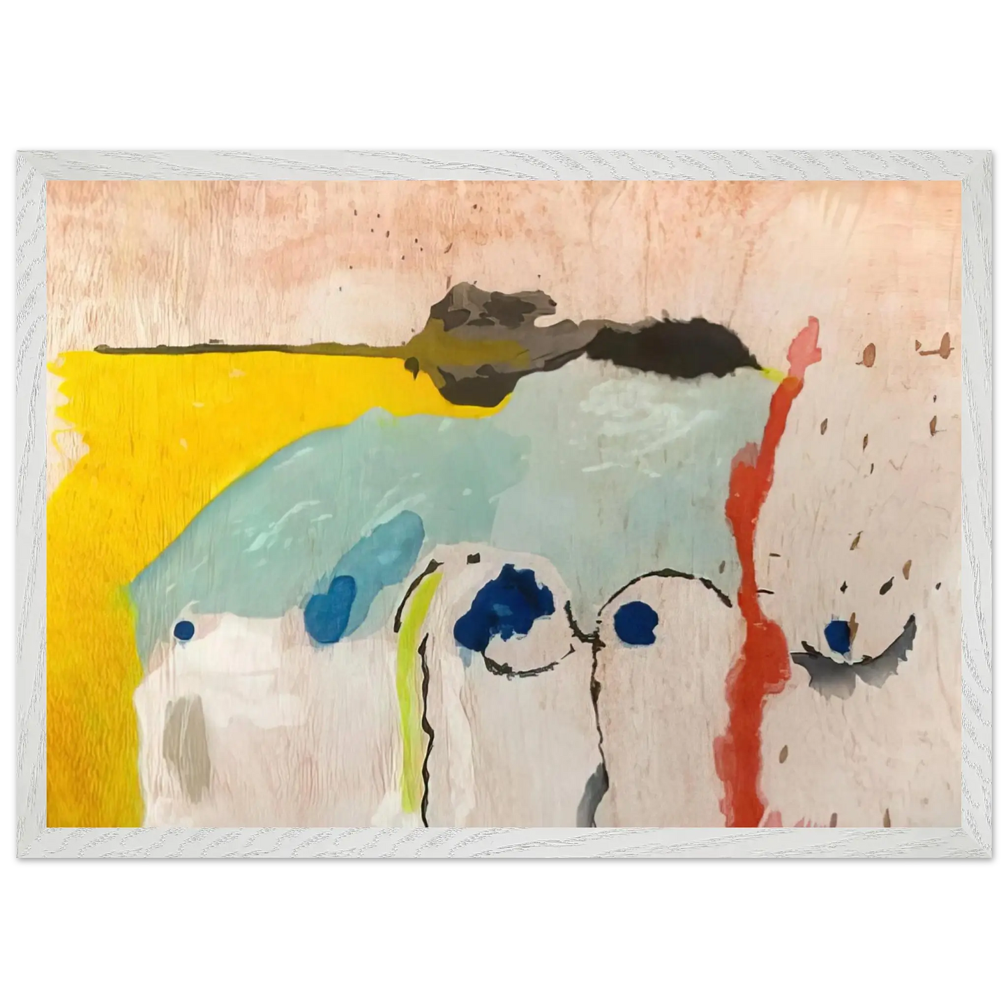 Helen Frankenthaler - Tales of Genji I - 1998 Wall art - 50x70 cm / 20x28 Inches - Premium Wooden Framed Poster With Fine Art Paper - Black frame