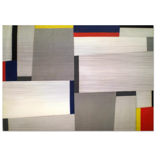 Relational Painting #73 - 1954 - Fritz Glarner Brushed Aluminum Print - 70x100 cm / 28x40 inches | Fritz Glarner Aluminum Print | Fritz Glarner Prints