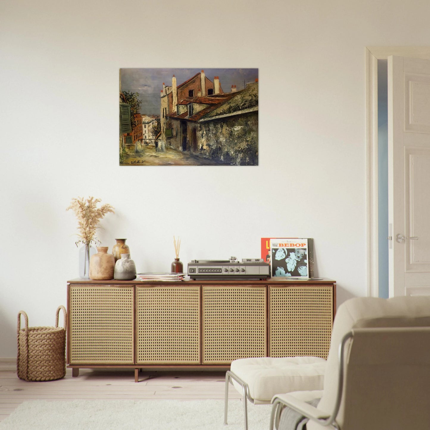 THE HOUSE OF MIMI PINSON IN MONTMARTRE - Maurice Utrillo Brushed Aluminum Print - 70x100 cm / 28x40 inches | Maurice Utrillo Aluminum Print | Maurice Utrillo Prints