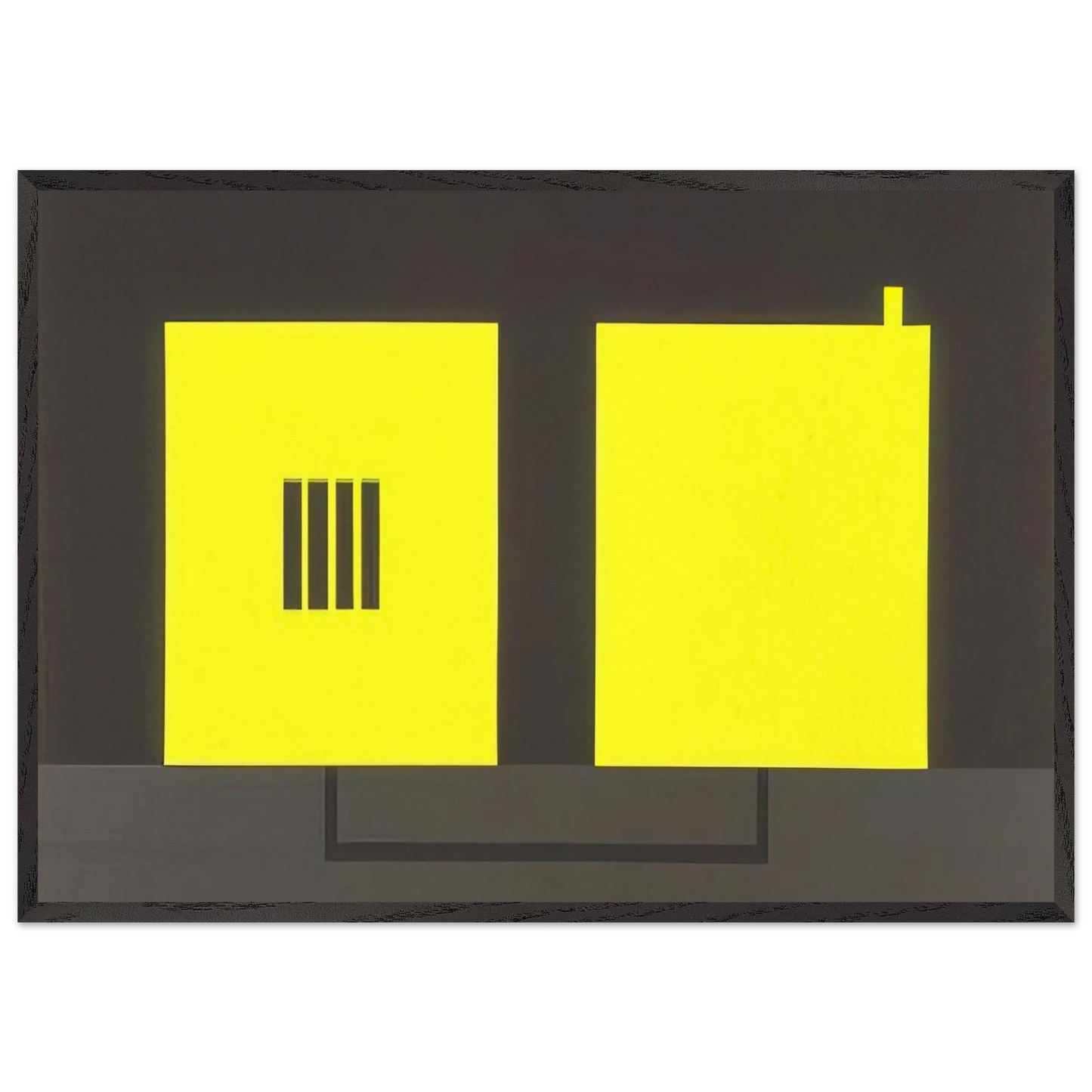 Prison  Cell with Smokestack  Conduit - 1985 - Peter Halley 70x100 cm / 28x40 inches Framed Art Print – Black Wooden Frame