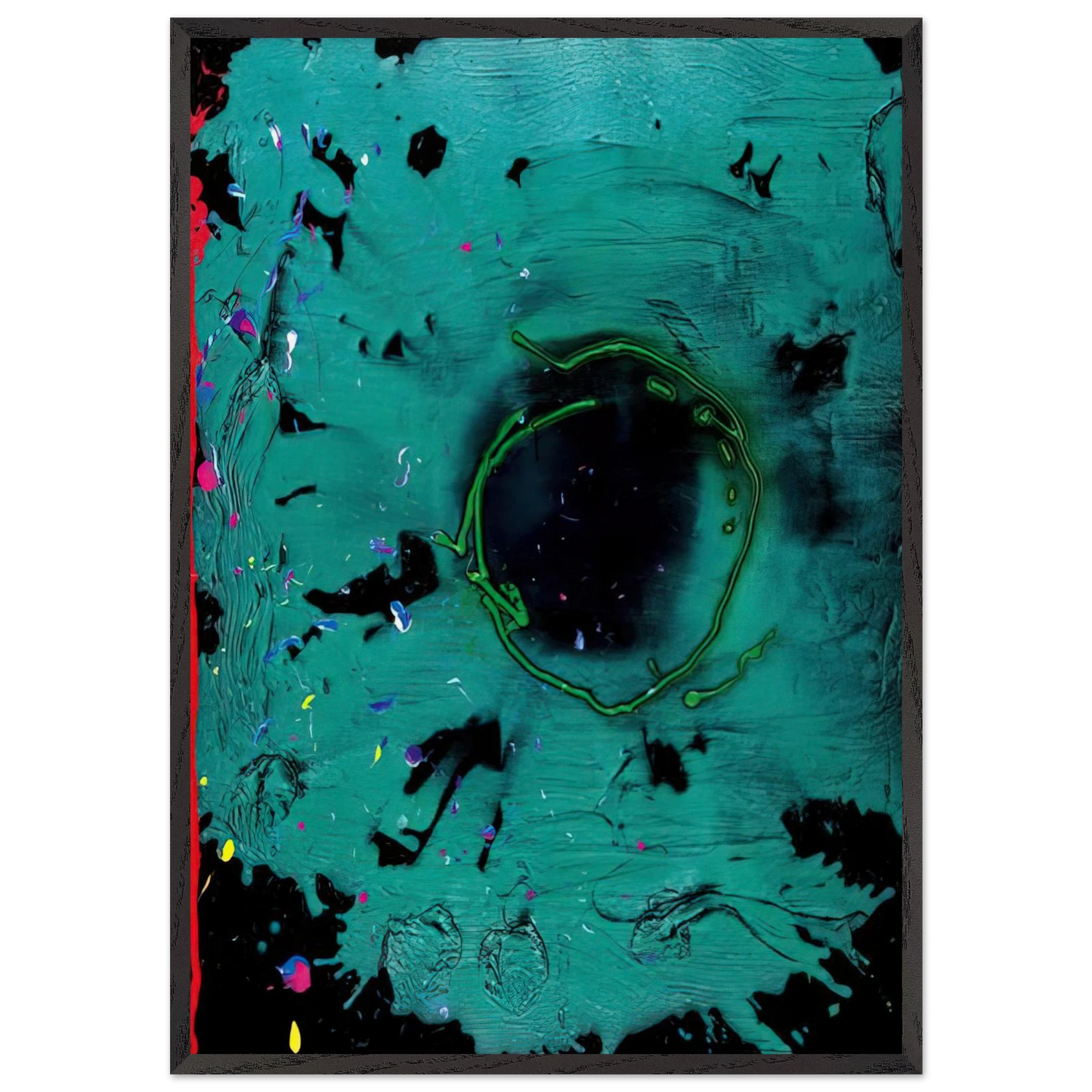Eyes That Dream - 20308 Clifford Dies - 2008 - John Hoyland 70x100 cm / 28x40 inches Framed Art Print – Black Wooden Frame