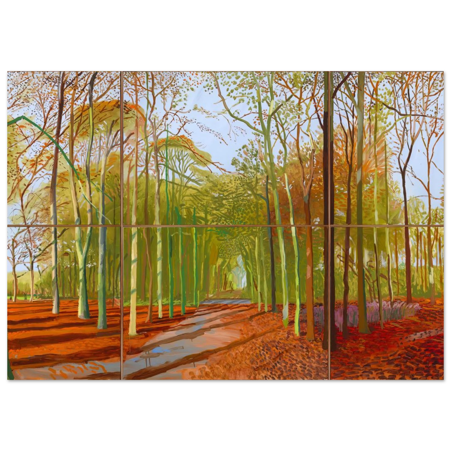 David Hockney - Woldgate Woods, 21, 23 & 29 November 2006 - 13x18 cm / 5x7 inches - Fine Art Poster-canvas - -
