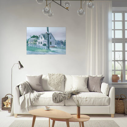 White House with Dormer Window - Edward Hopper Brushed Aluminum Print - 70x100 cm / 28x40 inches | Edward Hopper Aluminum Print | Edward Hopper Prints