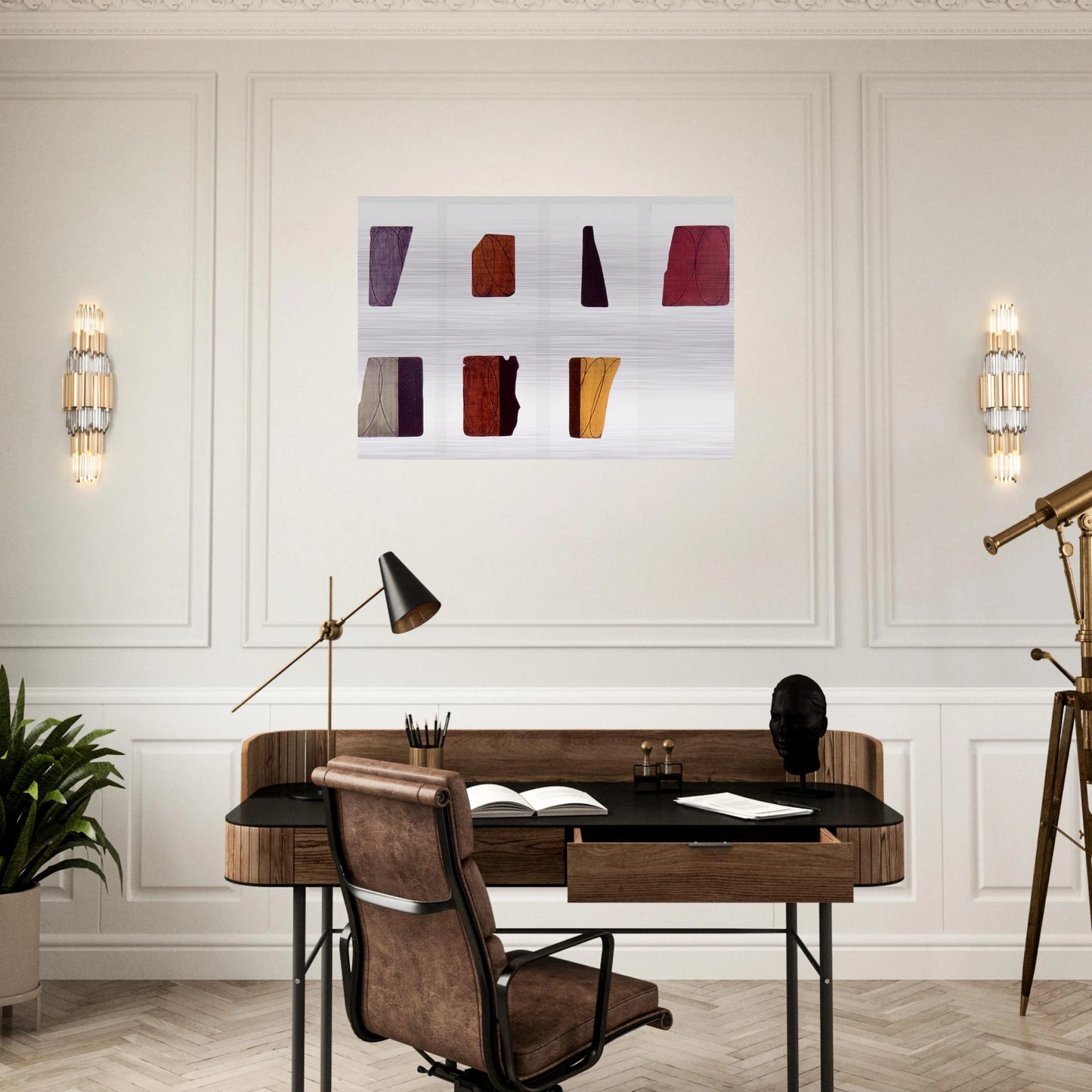 FRAGMENTS I VII 1998 - Robert Mangold Brushed Aluminum Print - 70x100 cm / 28x40 inches | Robert Mangold Aluminum Print | Robert Mangold Prints