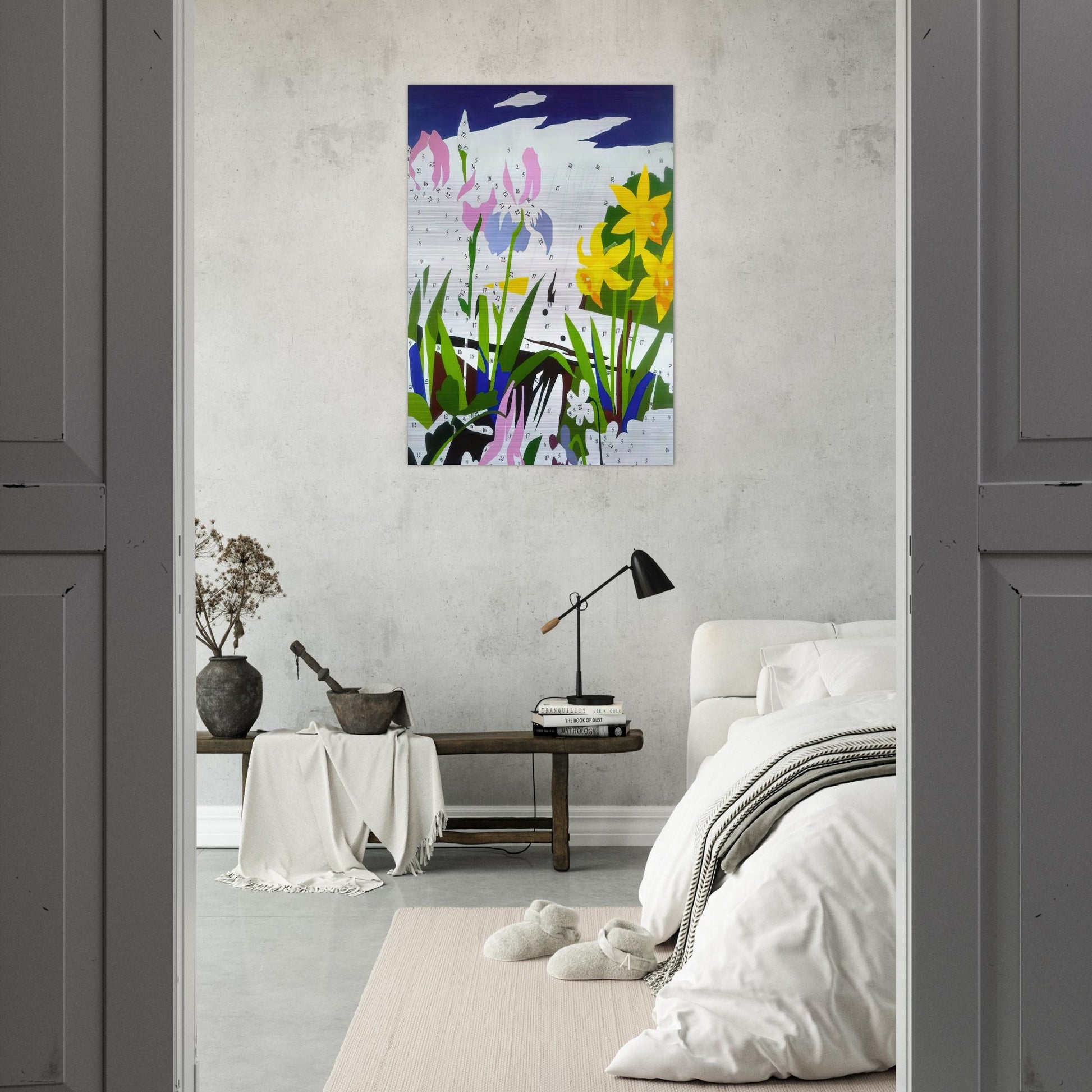 Do It Yourself  Flowers  - Andy Warhol Brushed Aluminum Print - 70x100 cm / 28x40 inches | Andy Warhol Aluminum Print | Andy Warhol Prints