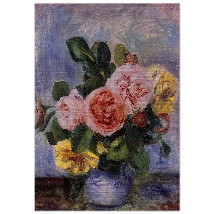 Roses in a Vase - Pierre-Auguste Renoir Brushed Aluminum Print - 70x100 cm / 28x40 inches | Pierre-Auguste Renoir Aluminum Print | Pierre-Auguste Renoir Prints