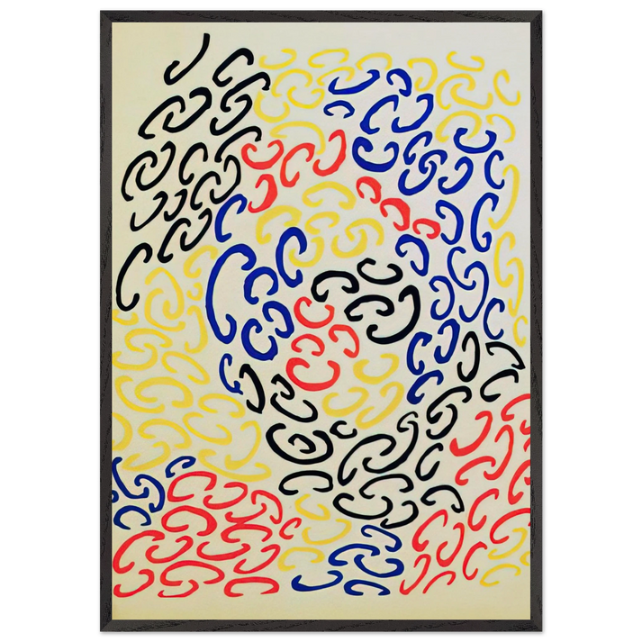 COMPOSITION 10 - Sonia Delaunay 70x100 cm / 28x40 inches Framed Art Print – Black Wooden Frame