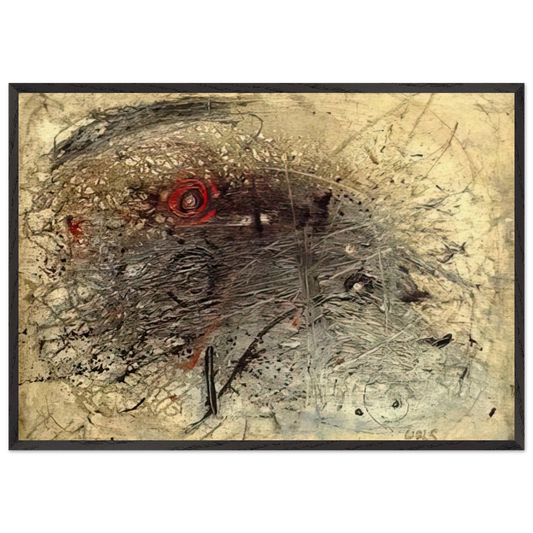 Untitled 6 - Tachisme - Wols 70x100 cm / 28x40 inches Framed Art Print – Black Wooden Frame