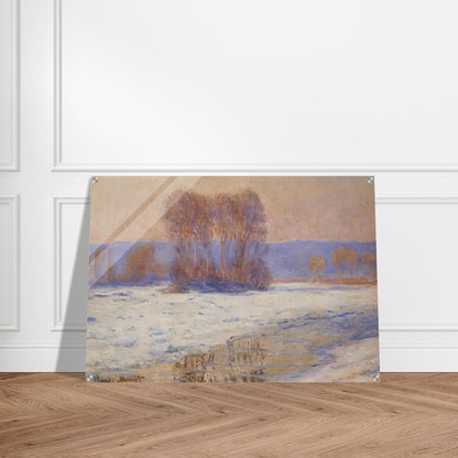 The Seine at Bennecourt, Winter - claude monet Acrylic Print - 70x100 cm / 28x40″ inches
