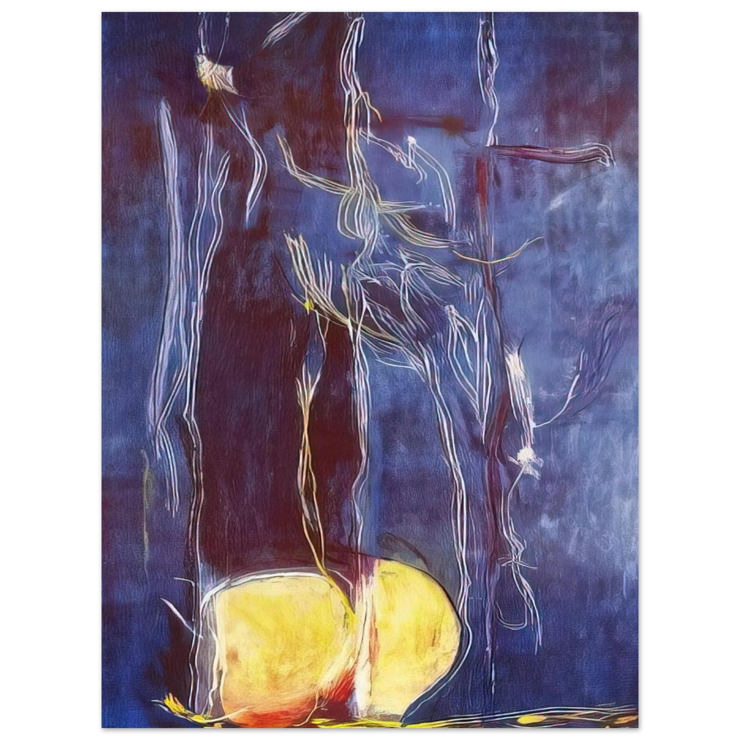 Helen Frankenthaler - All About Blue - 1994 Wall art - A2 (42 x 59.4  cm) - Premium Wooden Framed Poster With Fine Art Paper-canvas - Wood frame