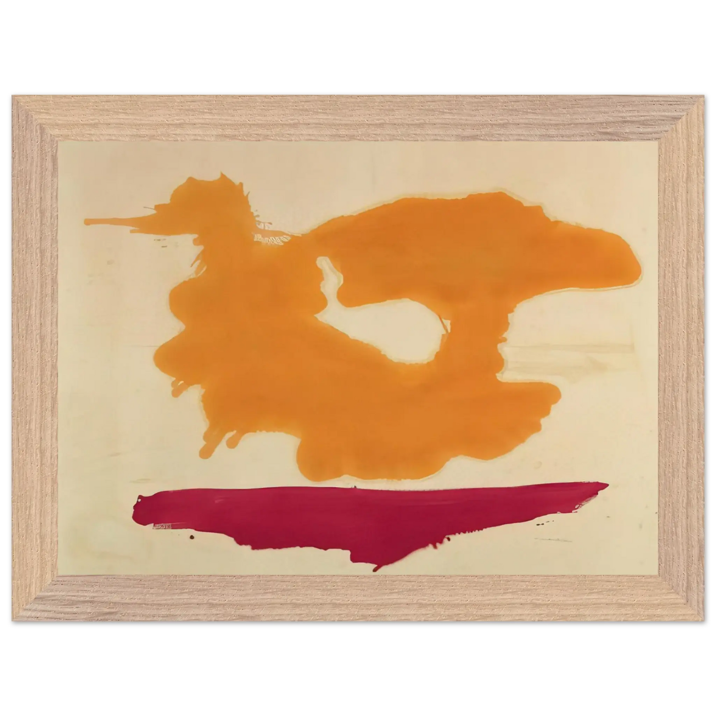 Helen Frankenthaler - Only Orange - 1963 Wall art - 45x60 cm / 18x24 Inches - Premium Wooden Framed Poster With Fine Art Paper - White frame