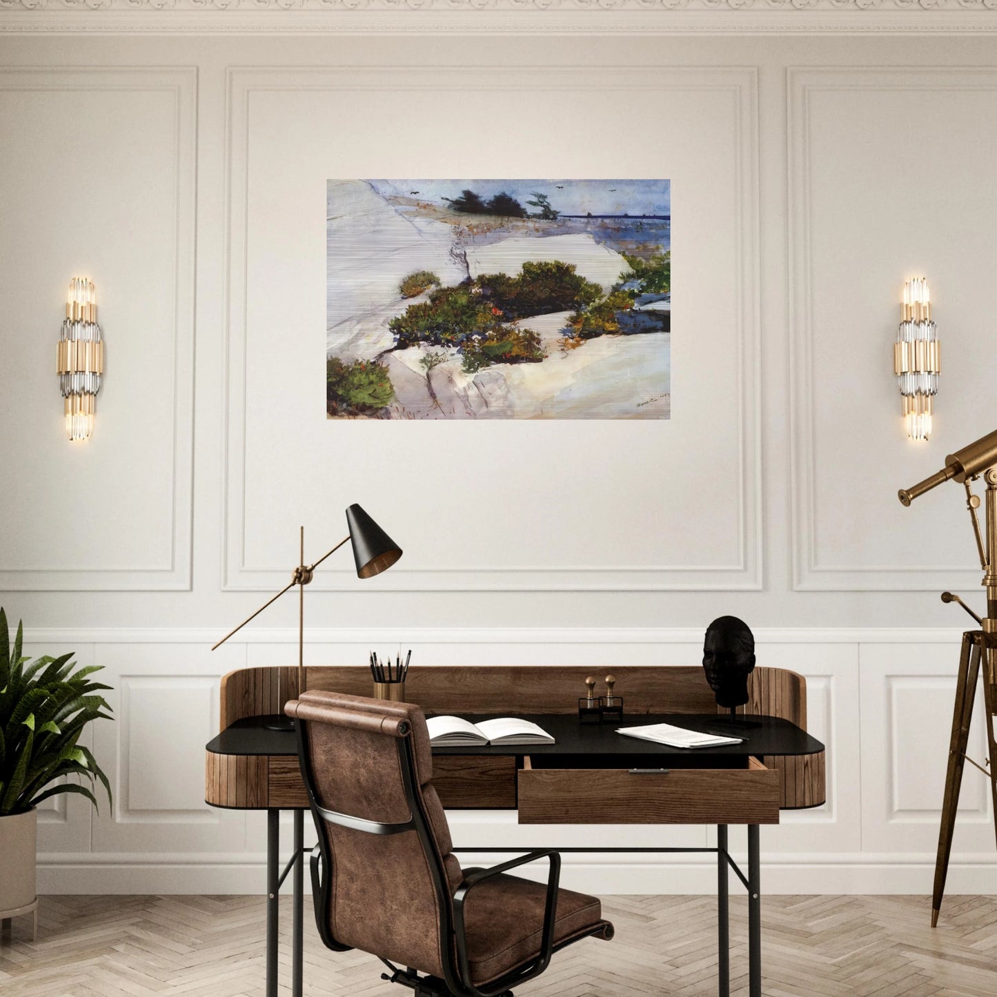 MAINE CLIFFS - Winslow Homer Brushed Aluminum Print - 70x100 cm / 28x40 inches | Winslow Homer Aluminum Print | Winslow Homer Prints