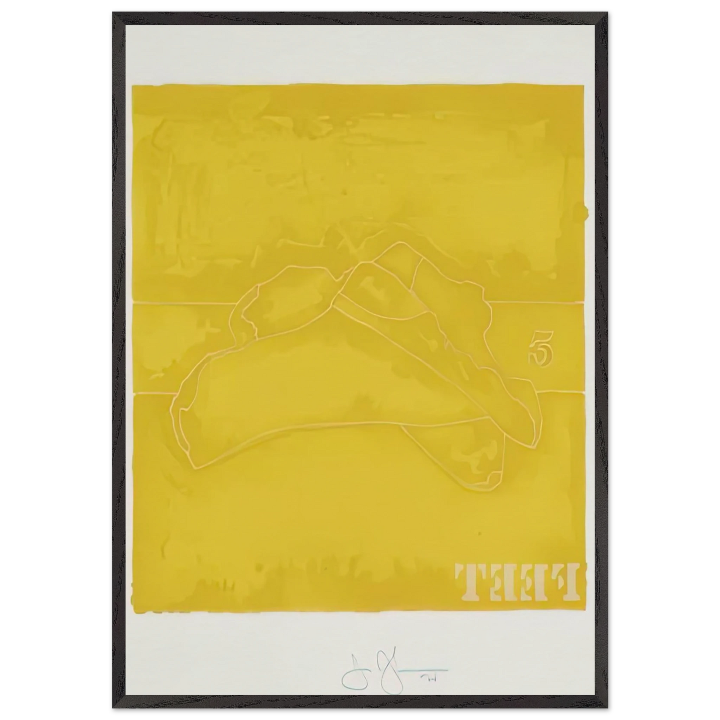 FEET 1974 - Jasper Johns 70x100 cm / 28x40 inches Framed Art Print – Black Wooden Frame