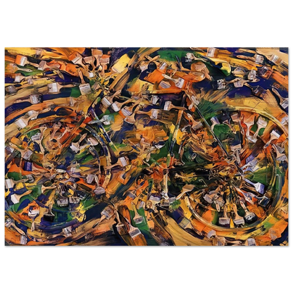 Wheels of Fortune - 1995 - Arman Brushed Aluminum Print - 70x100 cm / 28x40 inches | Arman Aluminum Print | Arman Prints